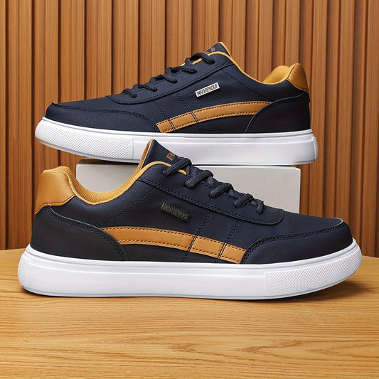 PLUS SIZE Men's Trendy Skate Shoes - Comfy Non-Slip Casual Lace-Up Sneakers for Outdoor Activities